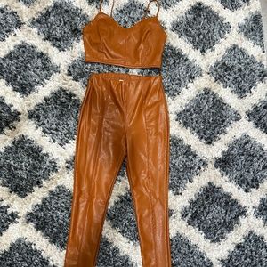 Leather Fall  Two Piece set